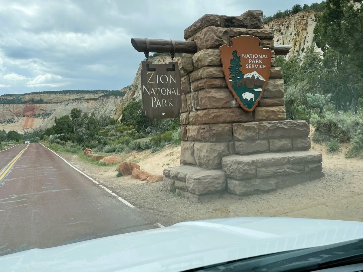 Driving through Zion National Park!